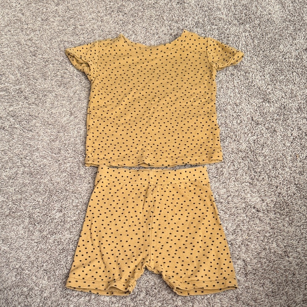 Polka Dot Kids Pajama Set 2t brown and black